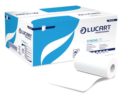 Lucart Asciugamani a rotolo 70m, 190 strappi, goffrati, 2 veli