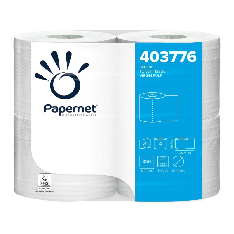 Papernet Carta igienica 38,5m, 350 strappi 2 veli  confezione da 4 rotoli 403776