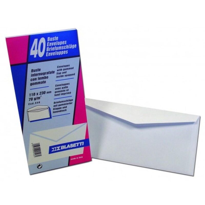 Blasetti - buste bianche uso mano - 70 gr - 11 x 23 cm - 40 pz - C92BS0099