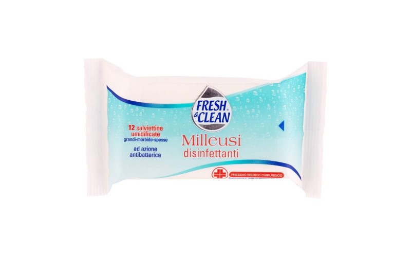 Fresh & Clean Salviettine umidificate disinfettanti con p.m.c. da 12 salviette