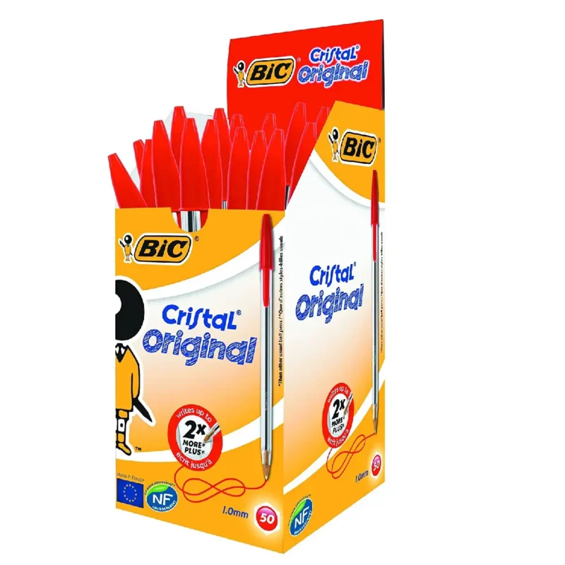 Penna Bic cristal a sfera punta da 1mm colore rosso 50pz  8373619