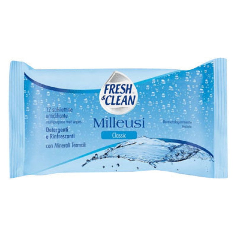 Fresh & clean Salviettine umidificate milleusi confezione da 12 salviette  80381976