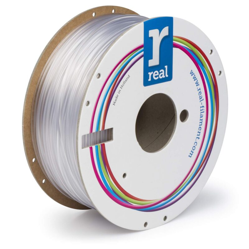 Real Filament – Filamento per stampanti 3D 1Kg PETG 1.75mm trasparente traslucido
