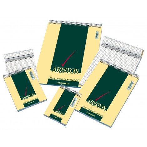 Blasetti Ariston - Blocco spiralato in testa, 60 fogli, copertina goffrata 170gr, 8x12cm, 60gr, 5M - Quadretti 5mm - Prezzo singolo, ord. minimo 10pz - 1085 - C92BS0014