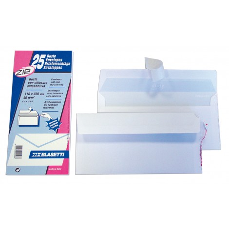Blasetti Buste bianche 90gr adesiva 11x23 25pz - C92BS0104