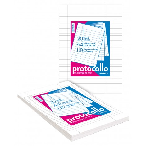Blasetti Fogli protocollo bianchi, 20 fogli, A4 - 21x29,7cm, 60gr, uso bollo - 1pz - 1295 - C92BS0153