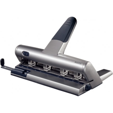 LEITZ AKTO - Perforatore 4 fori in plastica ABS, passo regolabile, punzoni aumentabili fino a 6, foro di Ø 6mm -  C92SS0086