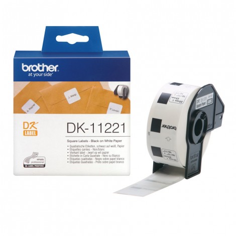 Brother DK11221 Rotolo 1.000 etichette adesive quadrate (23mmx23mm) 1rot. - C92B10007