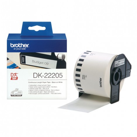 Brother DK22205 Rotolo etichette adesive multiuso, in continuo (62mmx30,48m) 1rot. - C92B10011
