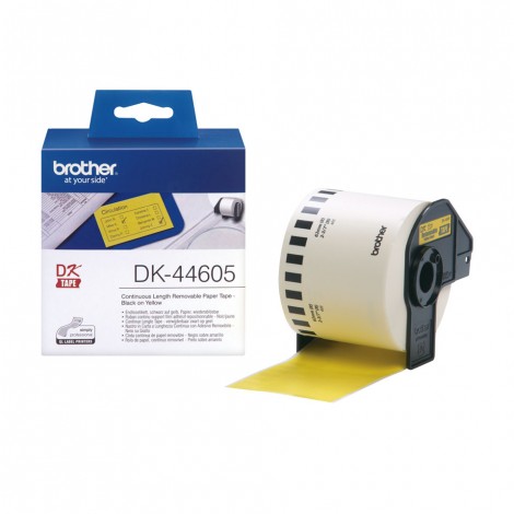 Brother DK44605 Rotolo etichette adesive gialle, multiuso, in continuo (62mmx30,48m) 1rot. - C92B10022