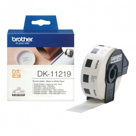 Brother DK11219 1.200 etichette adesive rotonde, Ø12mm - 1pz - C92B10024