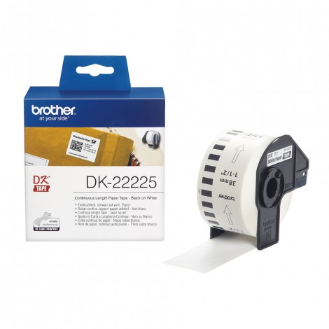 Brother DK22225 Rotolo etichette adesive per cartelline e buste, in continuo (38mmx30,48m) 1rot. - C92B10025