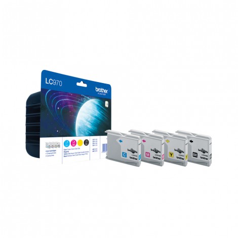 Brother LC970VALBP Cartuccia inchiostro nero, ciano, magenta e giallo per DCP 135C (4x350pg) 1Conf. - C92B21043