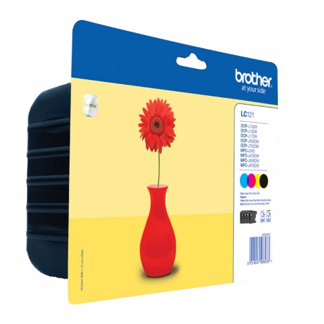 Brother LC121VALBP Cartuccia inchiostro nero, ciano, magenta e giallo per MFC J650DW (4x300pg) 1Conf. - C92B21093