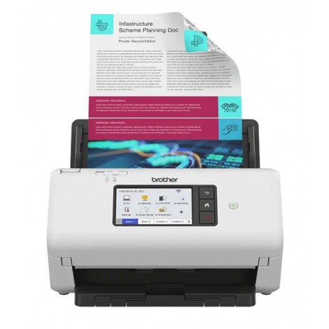 Scanner documentale desktop ADS 4700W, dual CIS con ADF da 80fg e touchscreen da 10,9cm - 40ppm/80ipm