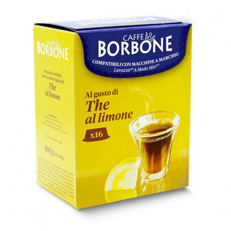 Borbone 16 capsule the al limone, compatibili con macchine Lavazza A Modo Mio