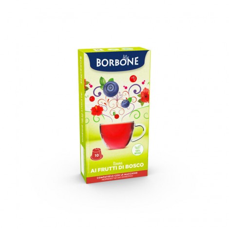 10 capsule tisana ai frutti di bosco in foglie, compatibili con macchine Nespresso