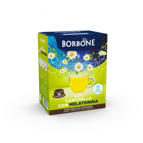 16 capsule bevanda solubile camomilla e melatonina, compatibili con macchine Lavazza A Modo Mio