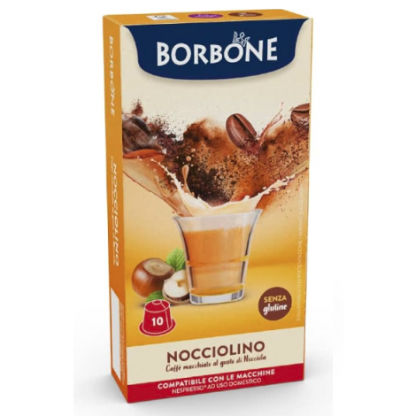 10 capsule bevanda solubile al gusto nocciolino, compatibili con macchine Nespresso