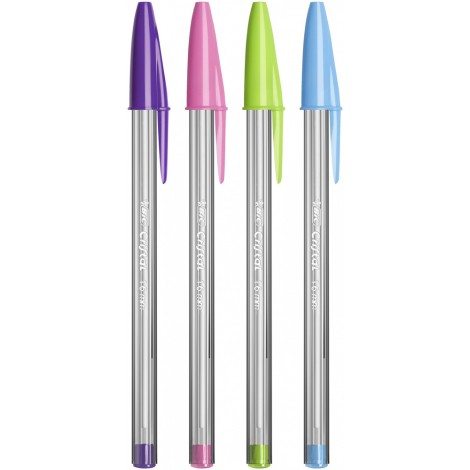 Bic Cristal Fun - Penna a sfera, punta da 1,6mm, tratto 0,42mm, colori assortiti - 20pz - 895793 - C92BI0027
