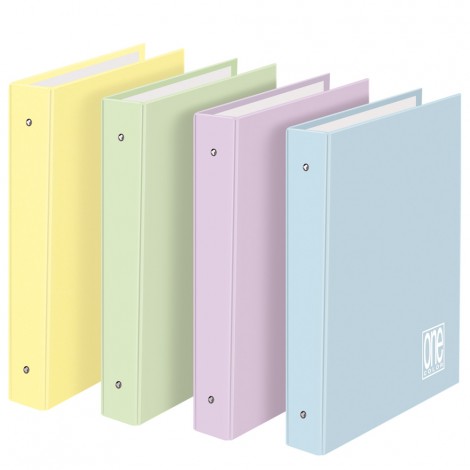 Raccoglitore OneColor a 4 anelli tondi da 30mm, dorso 4cm, 26x32cm dorso 3cm colore pastello - Prezzo singolo, ord. minimo 6pz