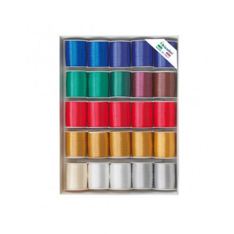 Rocche nastro liscio 10mm x 10mt colori assortiti - 25pz