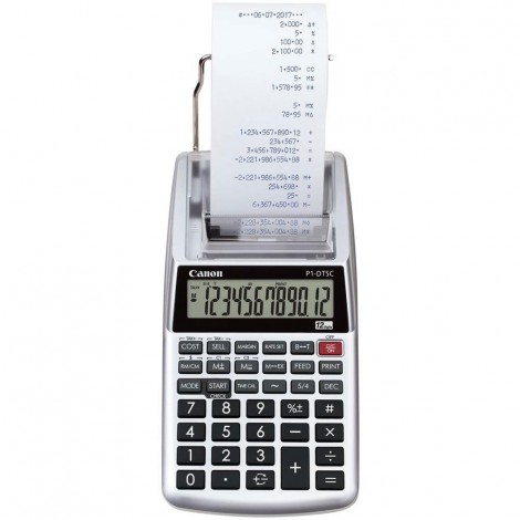 Calcolatrice scrivente P1-DTSC II, display 12 cifre, stampa a singolo colore blu, funzione di doppio controllo