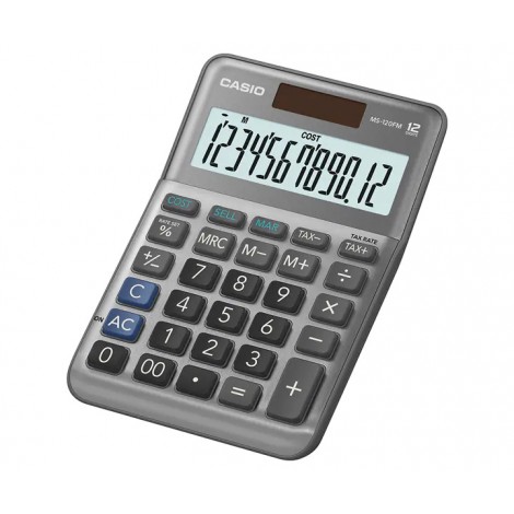 Calcolatrice da tavolo MS 120FM, display 12 cifre, doppia alimentazione