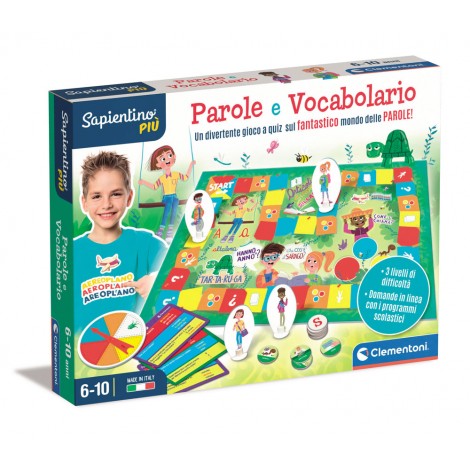 Un originale gioco da tavolo sul fantastico mondo delle parole. Tante domande simpatiche e istruttive. Diversi livelli di difficolta` a seconda della fascia d`eta`. Si puo` giocare da 2 a 4 persone. Completando il divertente gioco di percorso il bambino potra` esercitare le proprie abilita` nella padronanza del lessico e nell`orientamento spaziale.