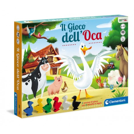 Un grande classico dei giochi da tavolo. Un evergreen che ancora oggi coinvolge nel gioco grandi e picooli. Con ochette in legno.