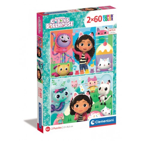 Gabby`s Dollhouse - Puzzle 2x60pz (dimensioni puzzle 27x18cm)