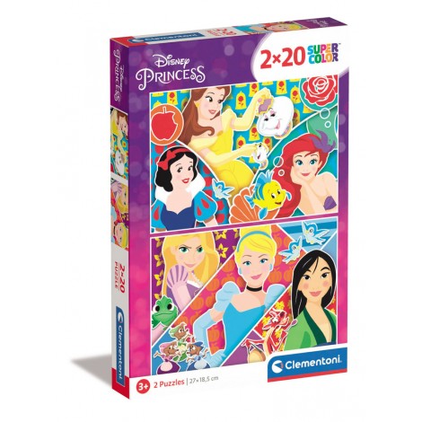 Principesse Disney - Puzzle 2x20pz (dimensione puzzle 27x18cm)