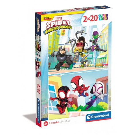 Spidey and his amazing friends - Puzzle 2x20pz (dimensione puzzle 27x18cm)