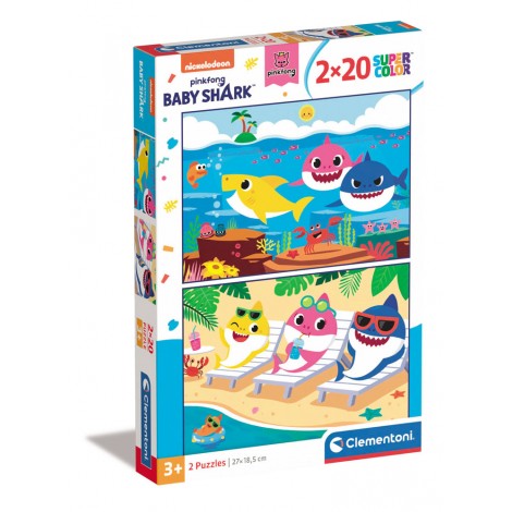 Baby Shark - Puzzle 2x20pz (dimensione puzzle 27x18cm)