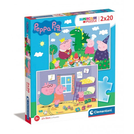 Peppa Pig - Puzzle 2x20pz (dimensione puzzle 27x18cm)