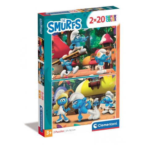 I Puffi - Puzzle 2x20pz (dimensione puzzle 27x18cm)