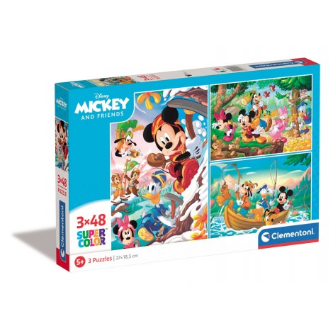 Topolino - Puzzle 3x48pz (dimensione puzzle 27x18cm)