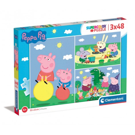 Peppa Pig - Puzzle 3x48pz (dimensione puzzle 27x18cm)
