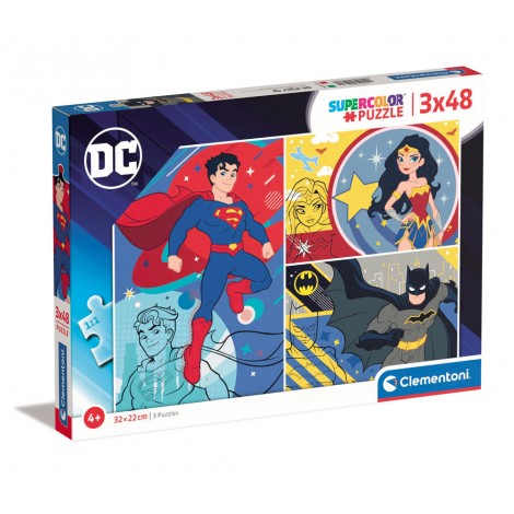 DC Comics Justice League - Puzzle 3x48pz (dimensione puzzle 27x18cm)