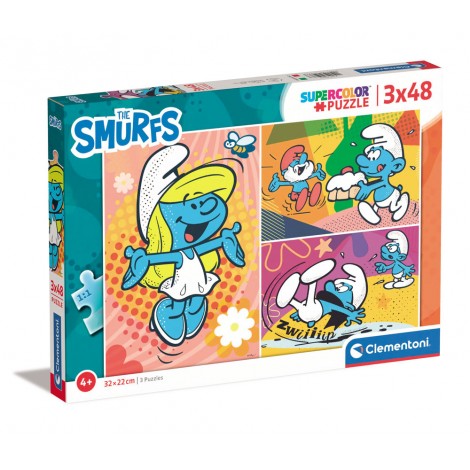 I Puffi - Puzzle 3x48pz (dimensione puzzle 27x18cm)