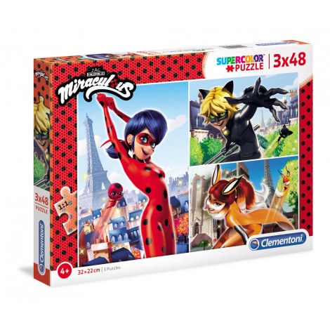 Miraculous - Puzzle 3x48pz (dimensione puzzle 27x18cm)