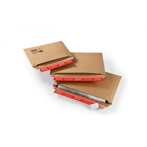 Colompac Buste in cartone con apertura laterale, adatte per spedire pellicole, riviste, libri, cataloghi. Dimensioni interne 40x28,5x5cm, dorso 5cm, colore marrone, 20pz  - CP015_07 - C92CP0045