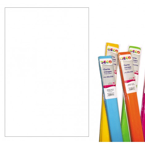 Rotolo carta crespa, 250x50cm, resistente ed elastica, supporta egregiamente ogni tipo di collante colore bianco