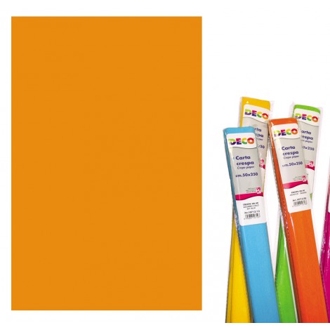 Rotolo carta crespa, 250x50cm, resistente ed elastica, supporta egregiamente ogni tipo di collante colore arancione