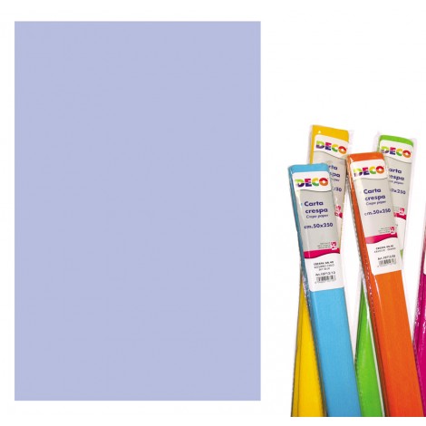 Rotolo carta crespa, 250x50cm, resistente ed elastica, supporta egregiamente ogni tipo di collante colore azzurro cielo