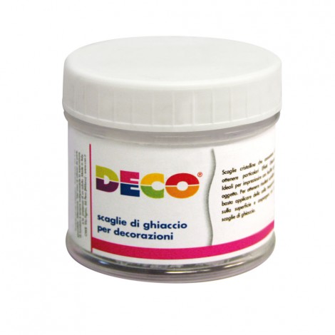 Scaglie cristalline che consentono di ottenere particolari effetti ghiaccio. Ideali per impreziosire con facilità ogni oggetto.