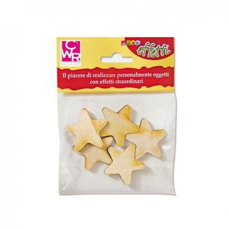Stelle in betulla decorative da 4cm, ideali per impreziosire ogni oggetto, lavoretto e disegno