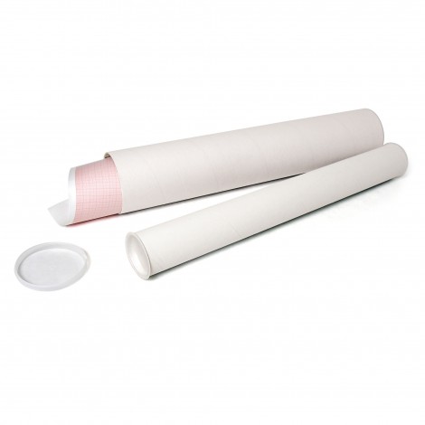 Tubo in cartone con tappo, lungo 54cm, diametro 6cm