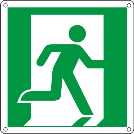 Cartello "Uscita di emergenza a destra" 25x25cm - 1pz
