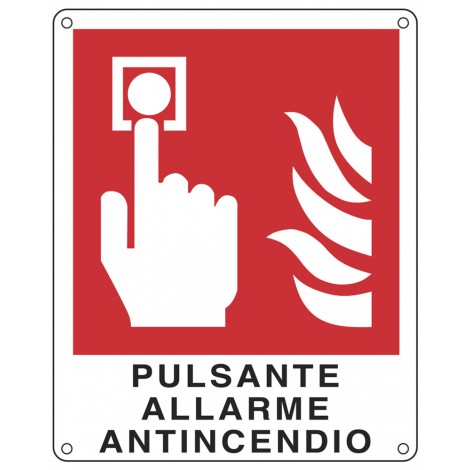 Cartello "Pulsante allarme antincendio" 25x31cm  - 1pz